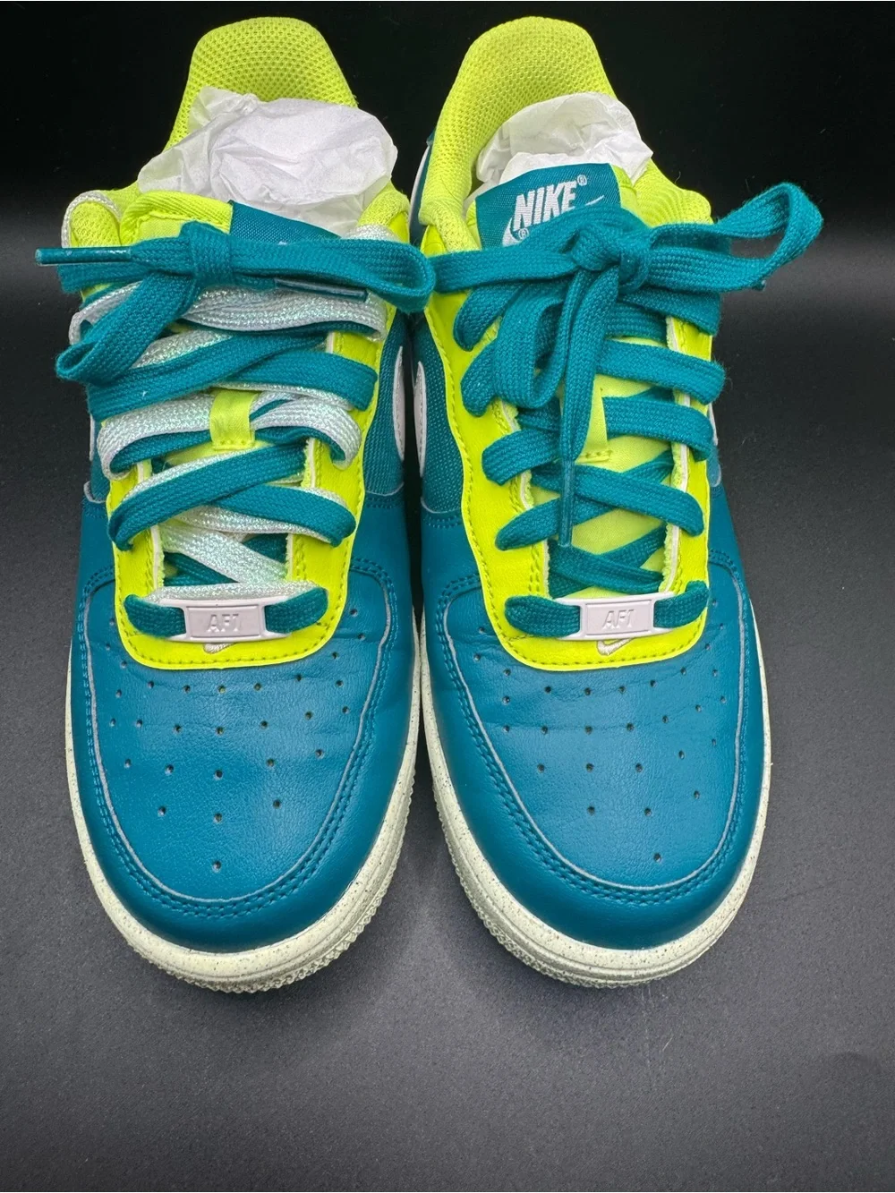 Nike Air Force 1 ‘07 LV8 Teal Volt Sneakers | Men’s 6 / Women’s 7.5 | DM1086-300